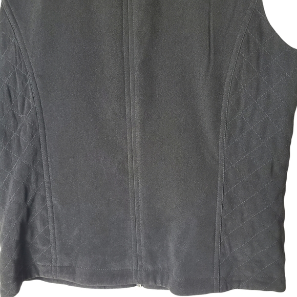 Allison Daley Petite black zip up sleeveless  vest - Picture 9 of 9